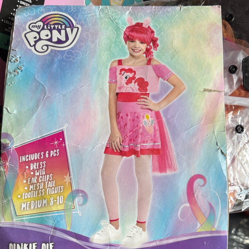 My Little Pony Pinkie Pie Costume - Pink and Red dress ears tights new